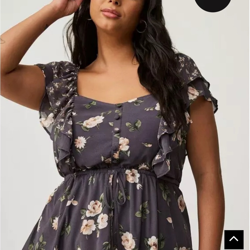 Floral Ruffle Sleeve Top